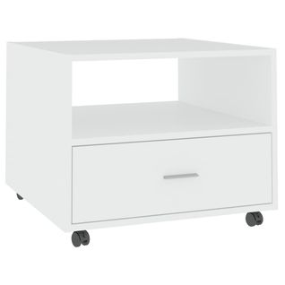 Table Basse Blanc 55x55x40 Cm Bois Contreplaqué