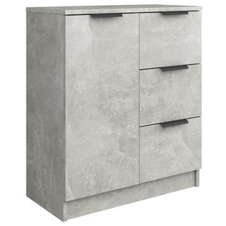 Buffet Gris Béton 60x30x70 Cm Bois Contreplaqué