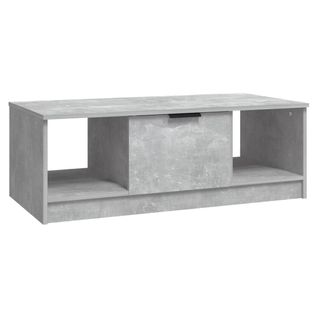 Table Basse Gris Béton 102x50x36 Cm Bois Contreplaqué