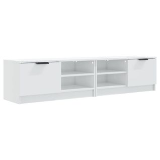 Meubles TV 2 Pièces Blanc Brillant 80x35x36,5 Cm Bois Contreplaqué