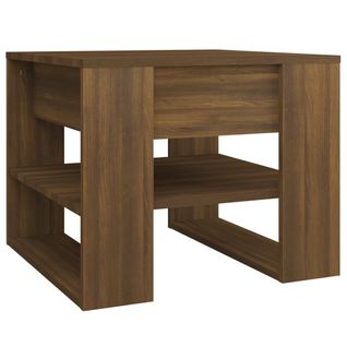 Table Basse Chêne Marron 55,5x55x45 Cm Bois Contreplaqué