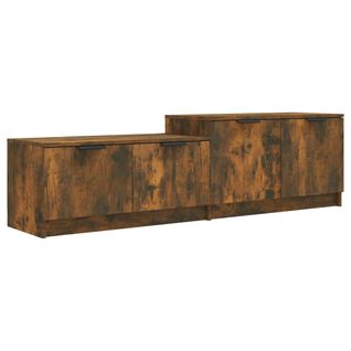 Meuble TV Chêne Fumé 158,5x36x45 Cm Bois Contreplaqué