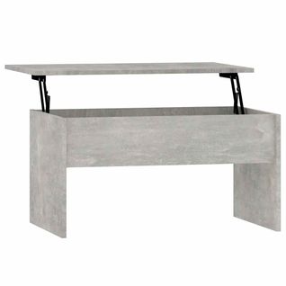 Table Basse Gris Béton 80x50,5x41,5 Cm Bois Contreplaqué