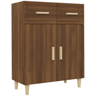 Buffet Chêne Marron 69,5x34x89 Cm Bois Contreplaqué