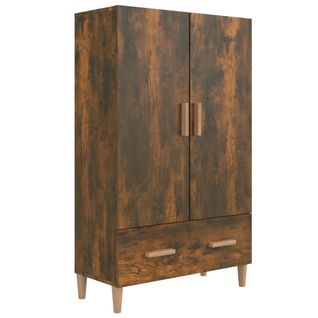 Buffet Haut Chêne Fumé 70x31x115 Cm Bois Contreplaqué