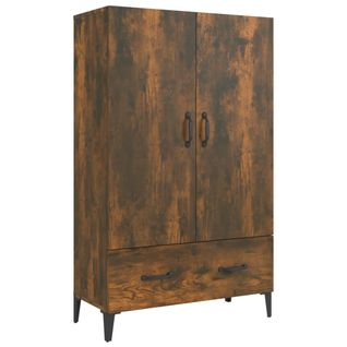 Buffet Haut Chêne Fumé 70x31x115 Cm Bois Contreplaqué