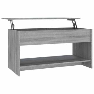 Table Basse Sonoma Gris 102x50x52,5 Cm Bois Contreplaqué