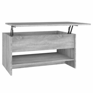 Table Basse Sonoma Gris 80x50x40 Cm Bois Contreplaqué