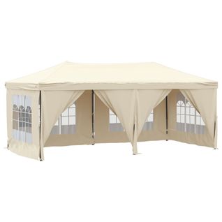 Tente De Réception Pliable Avec Parois Crème 3x6 M
