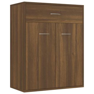 Buffet Chêne Marron 60x30x75 Cm Bois Contreplaqué