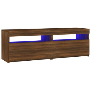 Meuble TV Avec Lumières LED Chêne Marron 120x35x40 Cm