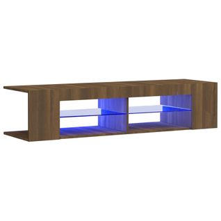 Meuble TV Avec Lumières LED Chêne Marron 135x39x30 Cm
