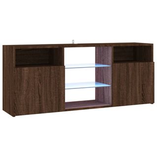 Meuble TV Avec Lumières LED Chêne Marron 120x30x50 Cm