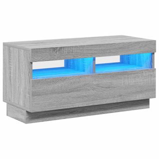 Meuble TV Avec Lumières LED Sonoma Gris 80x35x40 Cm