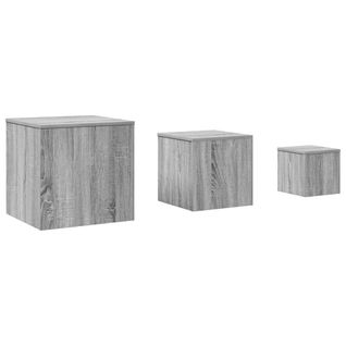 Tables D'appoint 3 Pièces Sonoma Gris Bois Contreplaqué