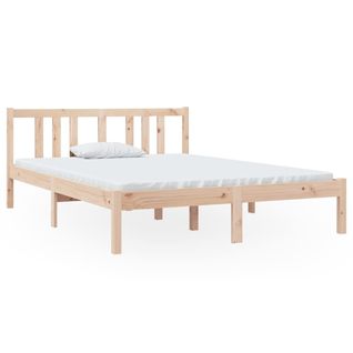 Cadre De Lit Sans Matelas Bois Massif 135x190 Cm