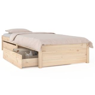 Cadre De Lit Sans Matelas Avec Tiroirs 90x200 Cm