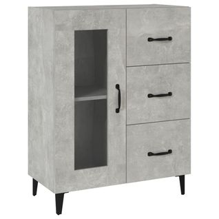 Buffet Gris Béton 69,5x34x90 Cm Bois Contreplaqué