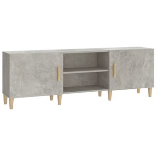 Meuble TV Gris Béton 150x30x50 Cm Bois Contreplaqué