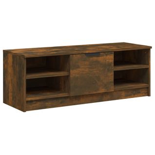 Meuble TV Chêne Fumé 102x35,5x36,5 Cm Bois Contreplaqué