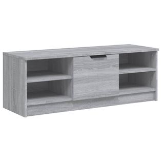 Meuble TV Sonoma Gris 102x35,5x36,5 Cm Bois Contreplaqué