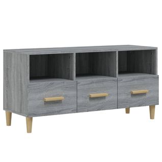 Meuble TV Sonoma Gris 102x36x50 Cm Bois Contreplaqué