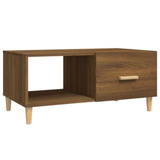Table Basse Chêne Marron 89,5x50x40 Cm Bois Contreplaqué