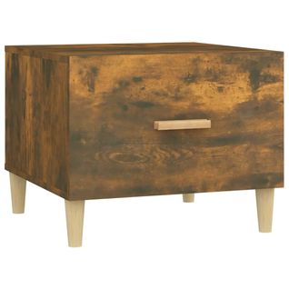 Table Basse Chêne Fumé 50x50x40 Cm Bois Contreplaqué