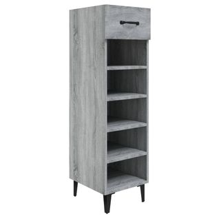 Meuble à Chaussures Sonoma Gris 30x35x105 Cm Bois Contreplaqué