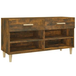 Meuble à Chaussures Chêne Fumé 102x35x55 Cm Bois Contreplaqué
