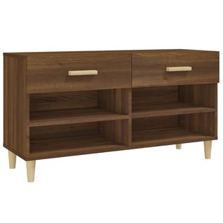 Meuble à Chaussures Chêne Marron 102x35x55 Cm Bois Contreplaqué