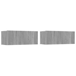 Meubles TV 2 Pièces Sonoma Gris 80x30x30 Cm Bois Contreplaqué