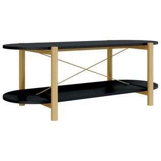 Table Basse Noir 110x48x40 Cm Bois Contreplaqué