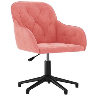 Chaise Pivotante De Bureau Rose Velours