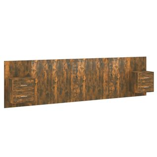 Tête De Lit Avec Armoires Chêne Fumé Bois Contreplaqué