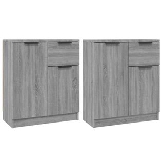 Buffets 2 Pièces Sonoma Gris 60x30x70 Cm Bois Contreplaqué
