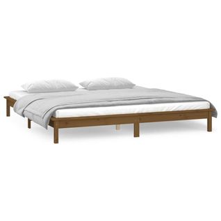 Cadre De Lit à LED Sans Matelas 120x190 Cm Bois Massif