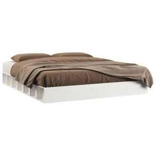 Cadre De Lit Sans Matelas Blanc 120x200 Cm Bois Massif