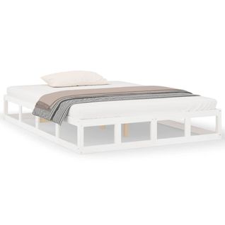 Cadre De Lit Sans Matelas Blanc 180x200 Cm Bois Massif