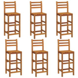 Tabourets De Bar Lot De 6 Bois Massif D'acacia