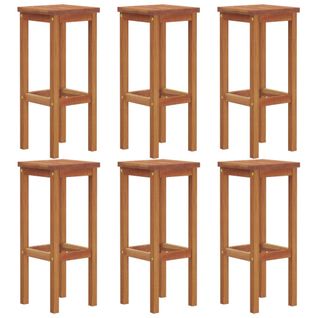 Tabourets De Bar Lot De 6 Bois Massif D'acacia