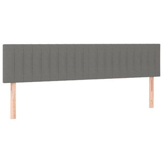 Têtes De Lit 2 PCs Gris Foncé 100x5x78/88 Cm Tissu