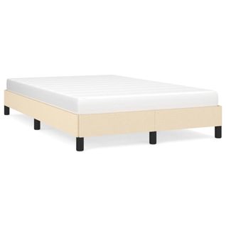 Cadre De Lit Sans Matelas Crème 120x200 Cm Tissu