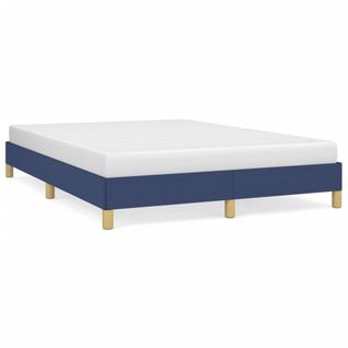 Cadre De Lit Sans Matelas Bleu 140x200 Cm Tissu