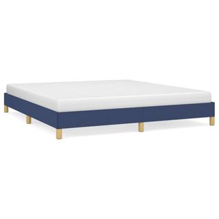 Cadre De Lit Sans Matelas Bleu 180x200 Cm Tissu