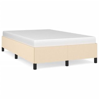 Cadre De Lit Sans Matelas Crème 120x200 Cm Tissu