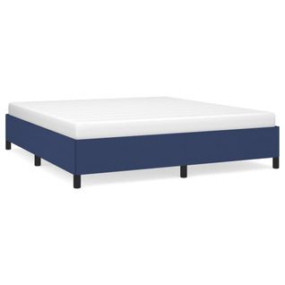 Cadre De Lit Sans Matelas Bleu 160x200 Cm Tissu
