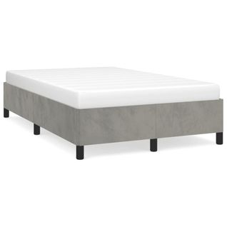 Cadre De Lit Sans Matelas Gris Clair 120x200 Cm Velours