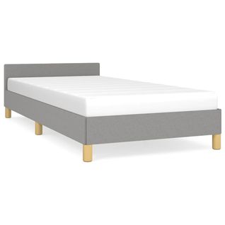 Cadre De Lit Sans Matelas Gris Clair 100x200 Cm Tissu