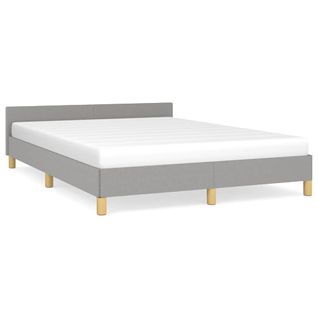Cadre De Lit Sans Matelas Gris Clair 140x190 Cm Tissu